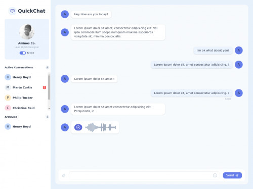tailwind QuickChat - Chat Layout.