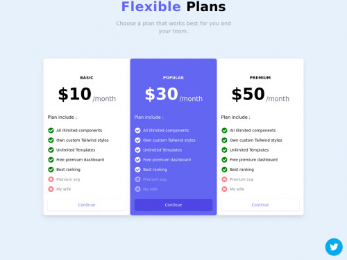 tailwind Responsive Pricing Section