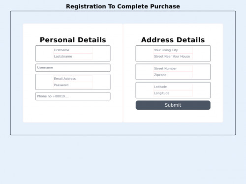 tailwind E-Commerce Registration Page