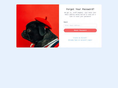 tailwind SB Admin 2: Forgot Password Page