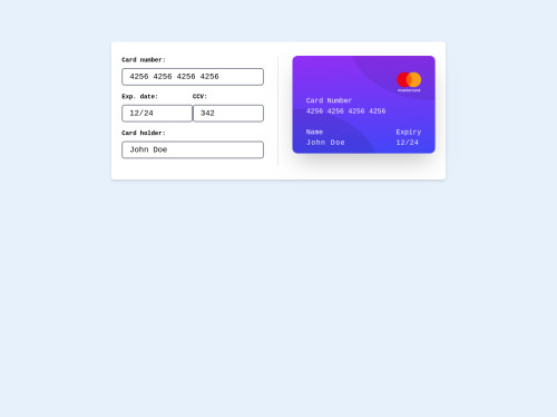tailwind Payment Card Form