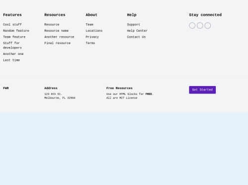 tailwind Tailwind CSS footer