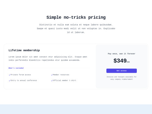 tailwind Tailwind CSS Pricing sections