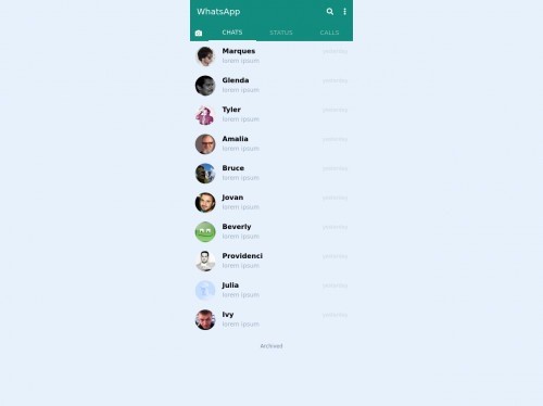 tailwind Clone WhatsApp Android UI