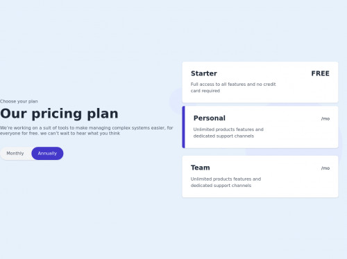 tailwind Free Tailwind CSS Pricing Component