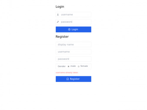 tailwind Login And Register Form With Error Message