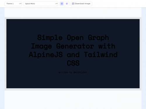 tailwind Simple Open Graph Image Generator with AlpineJS and Tailwind CSS