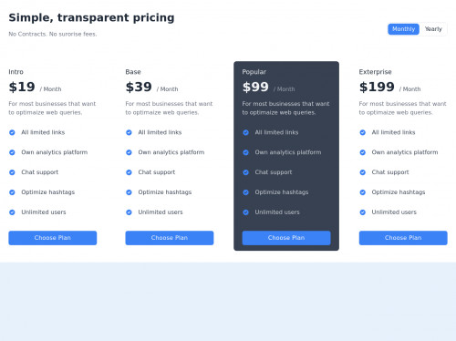 tailwind Tailwind CSS Popular Pricing section