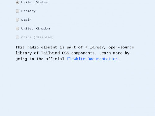 tailwind Tailwind CSS radio