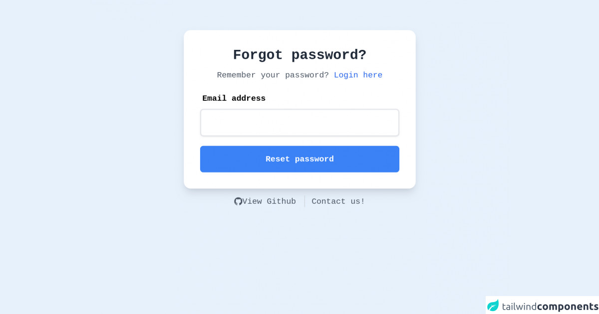 Tailwind CSS Modal Forgot Password