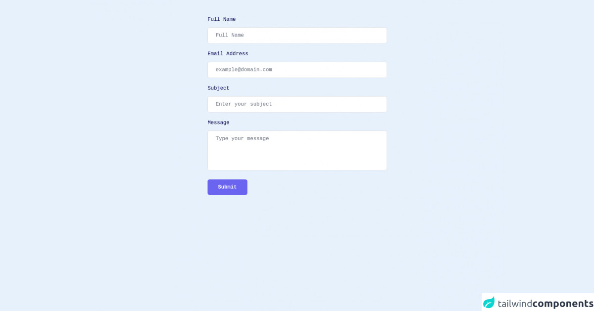 Tailwind CSS Contact Form