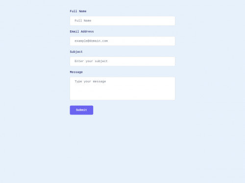 tailwind Tailwind CSS Contact Form