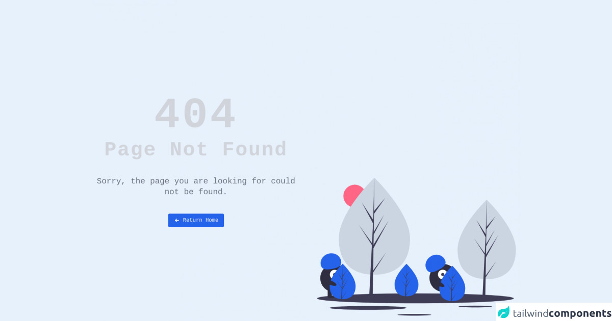 Tailwind CSS 404 Page not found - full page